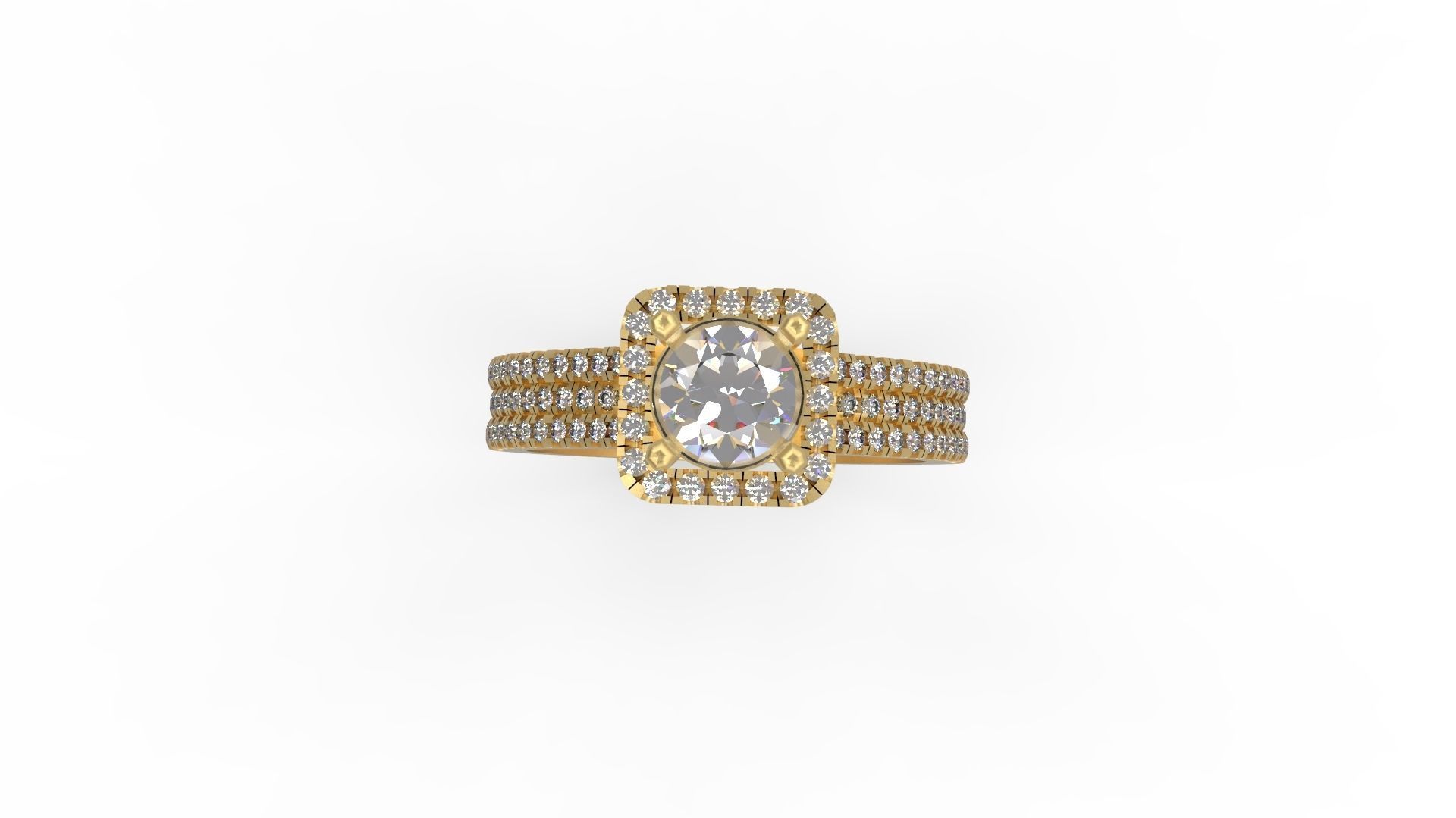 Woman Solitaire Ring 975 3D print model_4