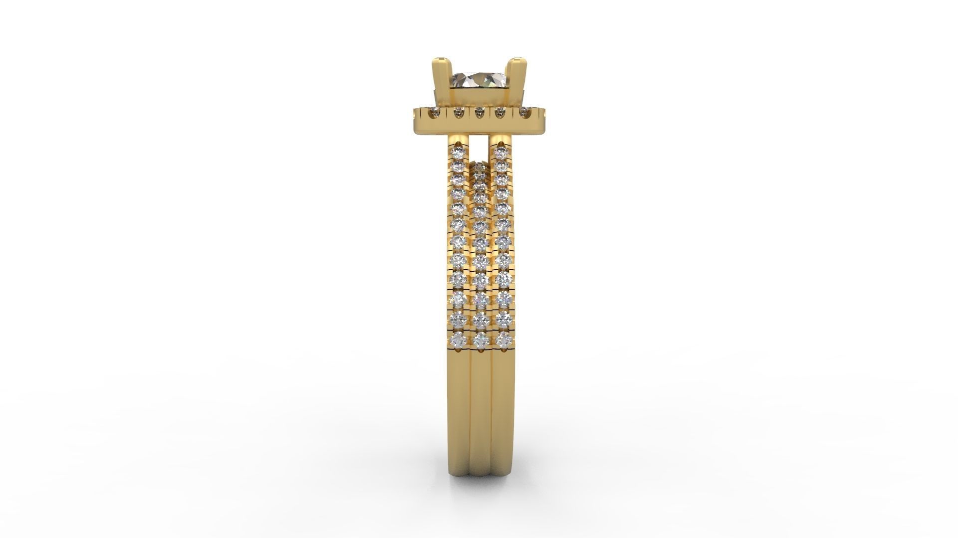 Woman Solitaire Ring 975 3D print model_2