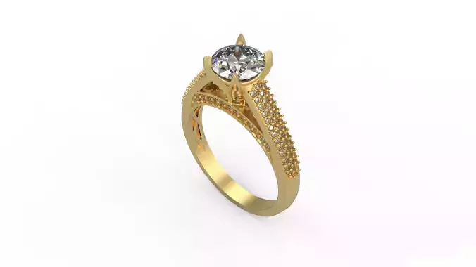 Woman Solitaire Ring 978
