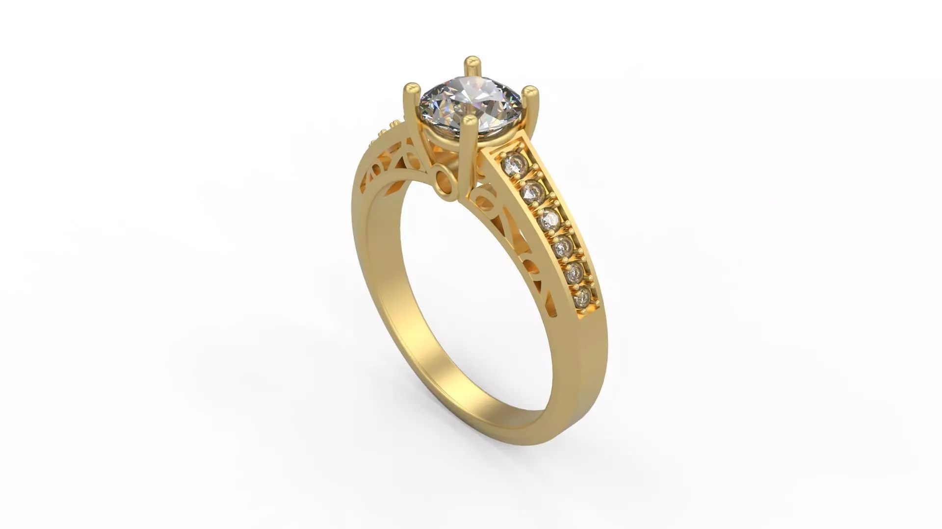 Woman Solitaire Ring 983 3D print model_0