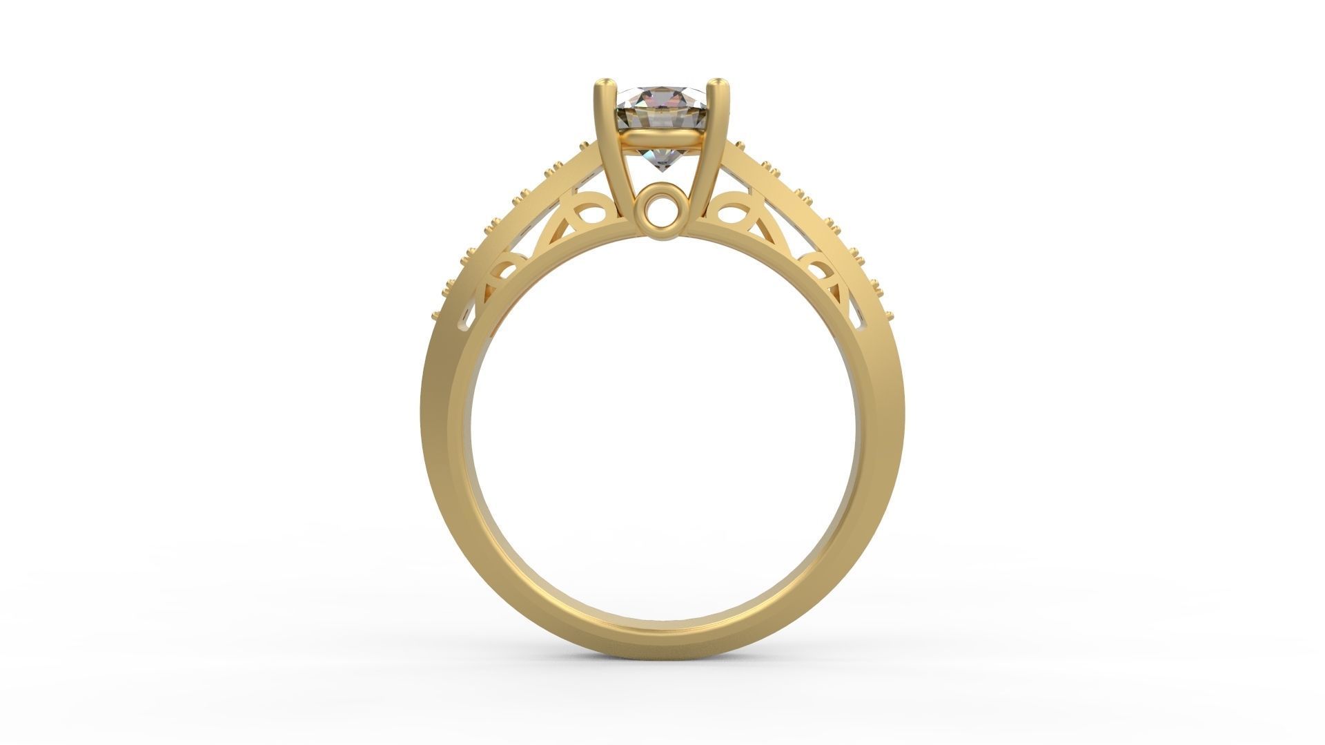 Woman Solitaire Ring 983 3D print model_1