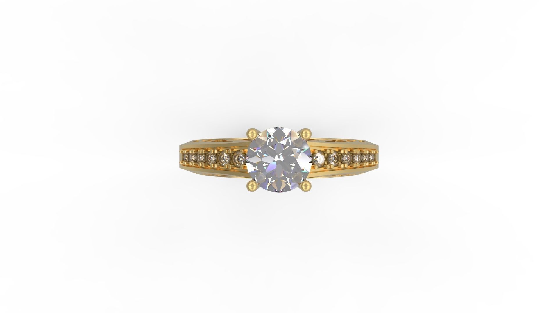 Woman Solitaire Ring 983 3D print model_4