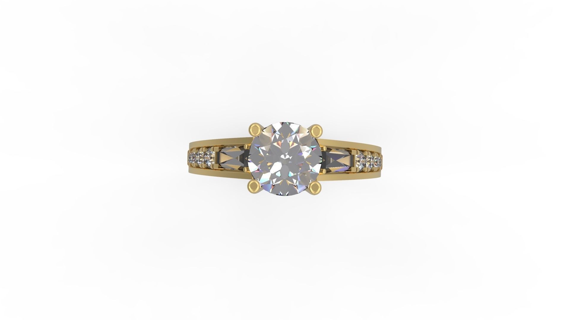 Woman Solitaire Ring 986 3D print model_4