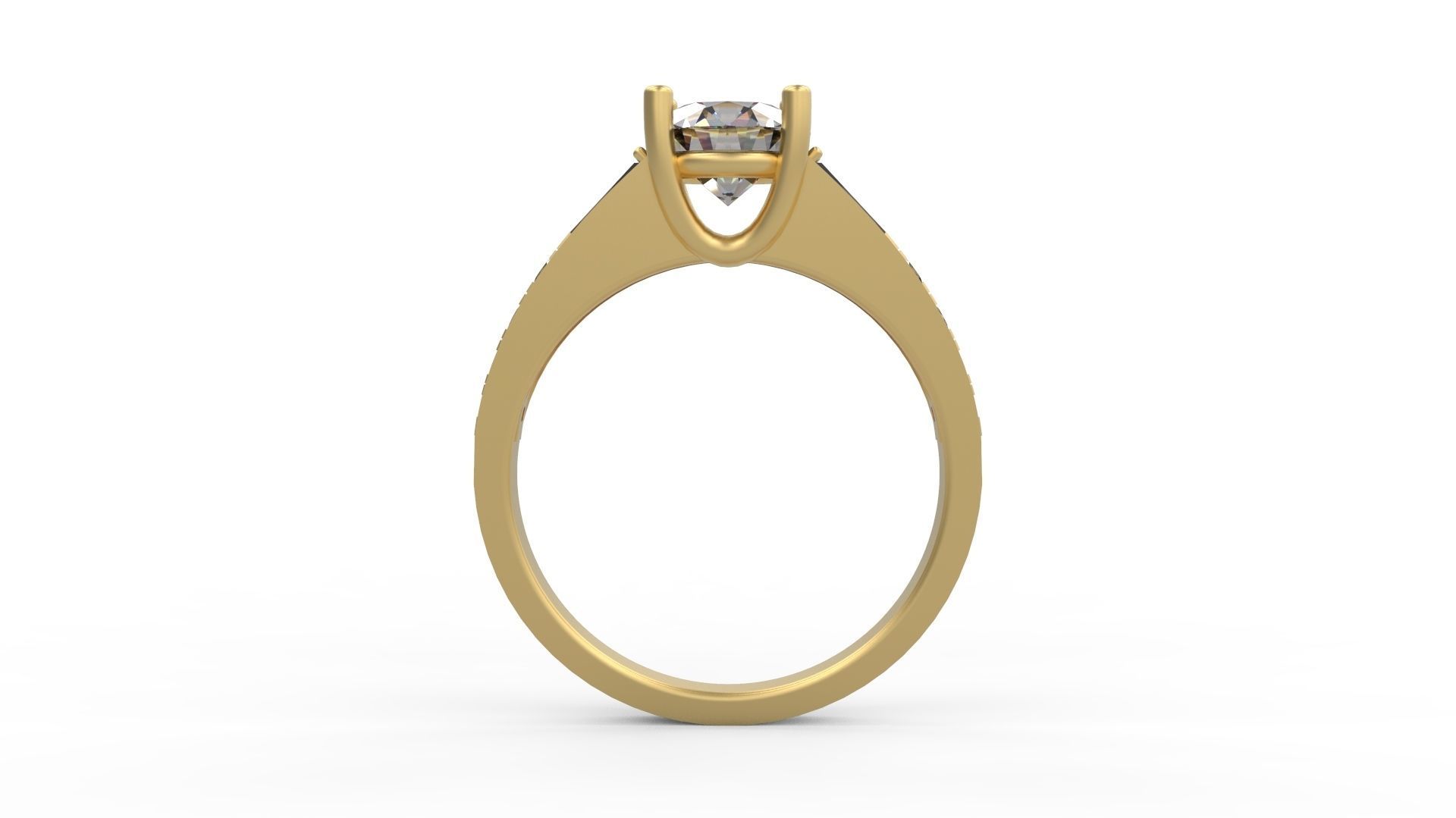 Woman Solitaire Ring 986 3D print model_1
