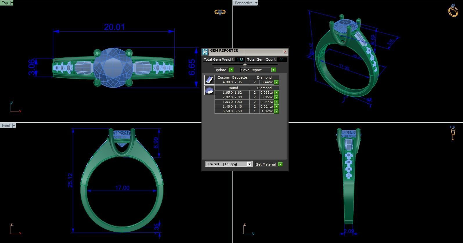 Woman Solitaire Ring 986 3D print model_9