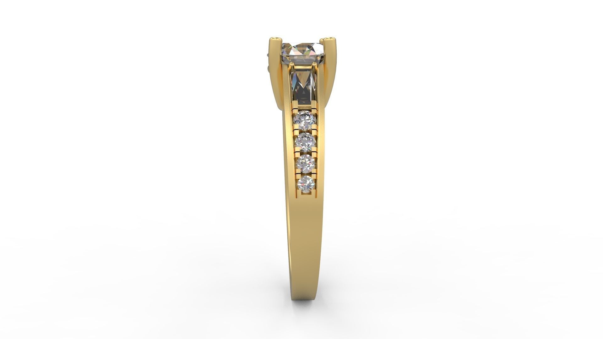 Woman Solitaire Ring 986 3D print model_2