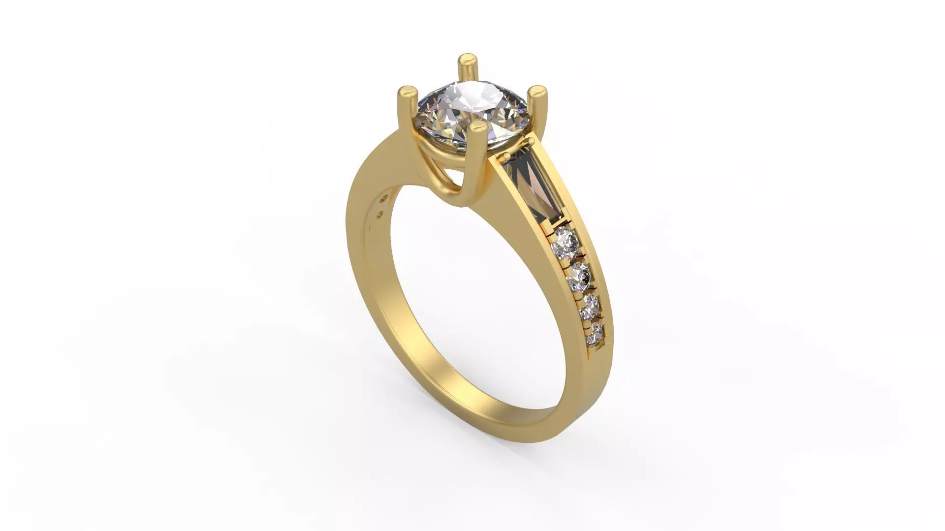 Woman Solitaire Ring 986 3D print model_0