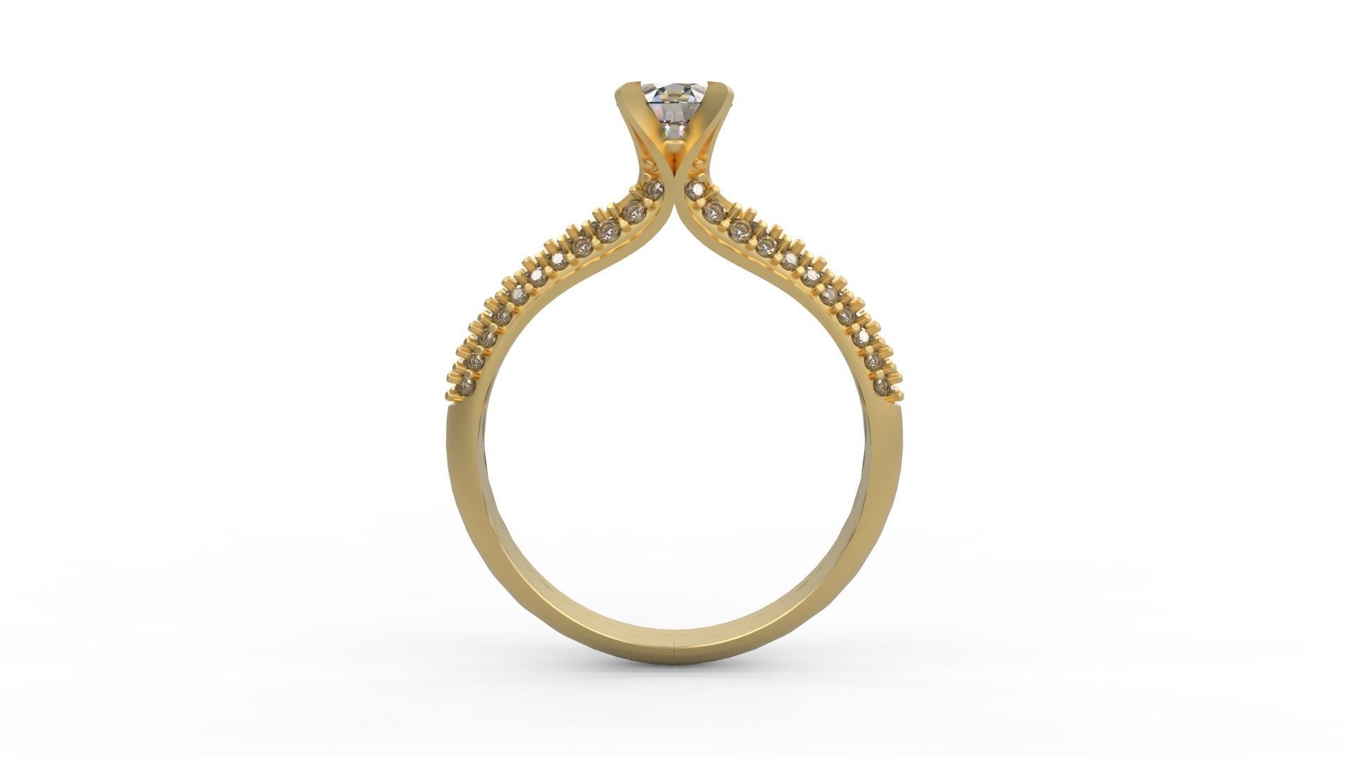 Woman Solitaire Ring 989 3D print model_1