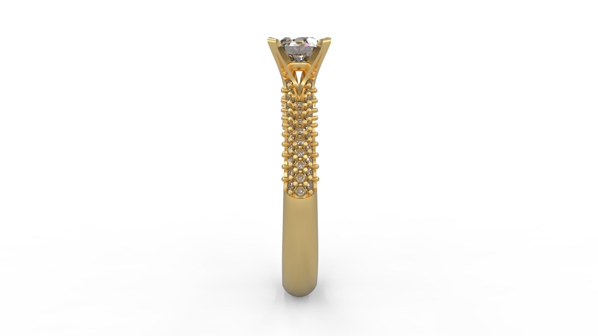 Woman Solitaire Ring 989 3D print model_2