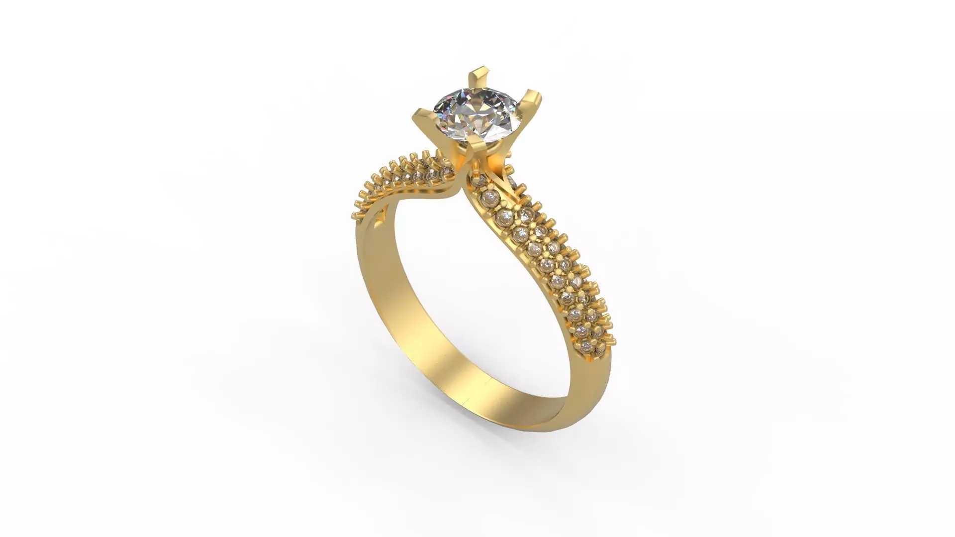 Woman Solitaire Ring 989 3D print model_0