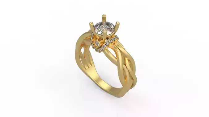Woman Solitaire Ring 1003