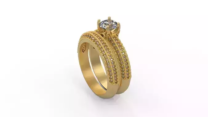 Woman Solitaire Ring 993 3D print model