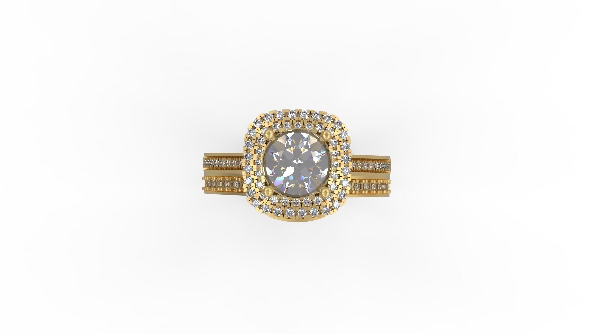 Woman Solitaire Ring 996 3D print model_4