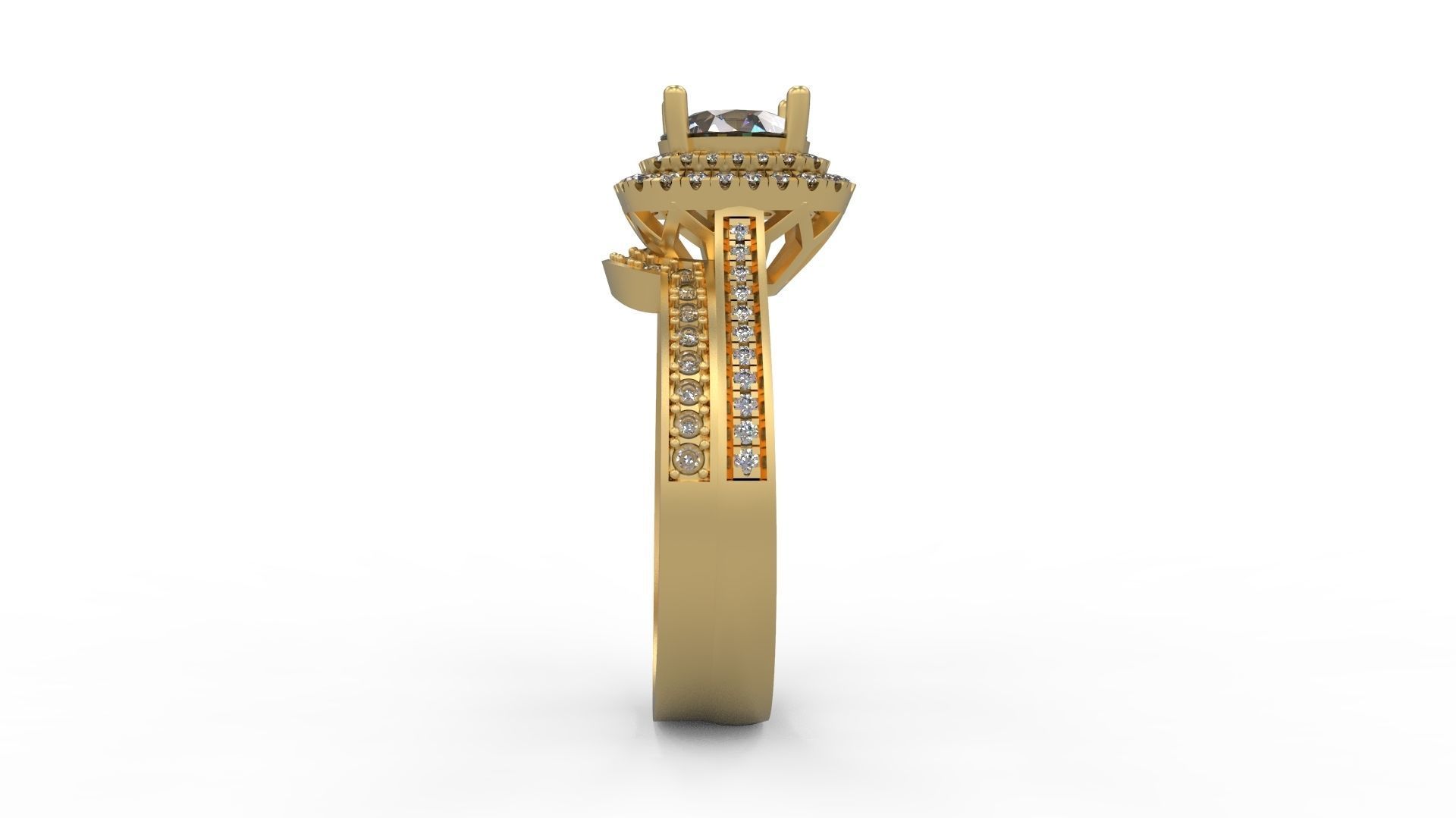 Woman Solitaire Ring 996 3D print model_2