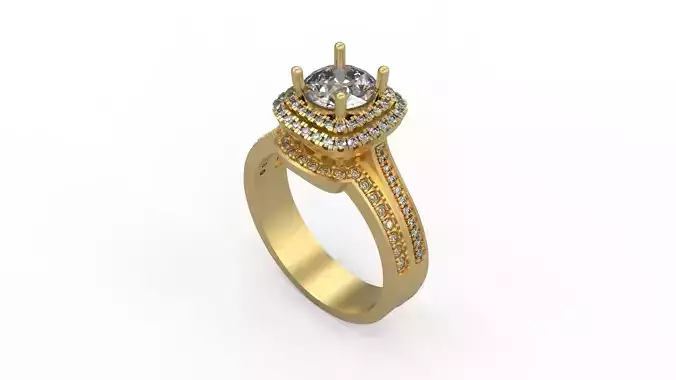Woman Solitaire Ring 996 3D print model