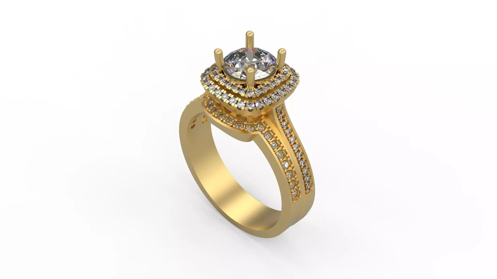 Woman Solitaire Ring 996 3D print model_0