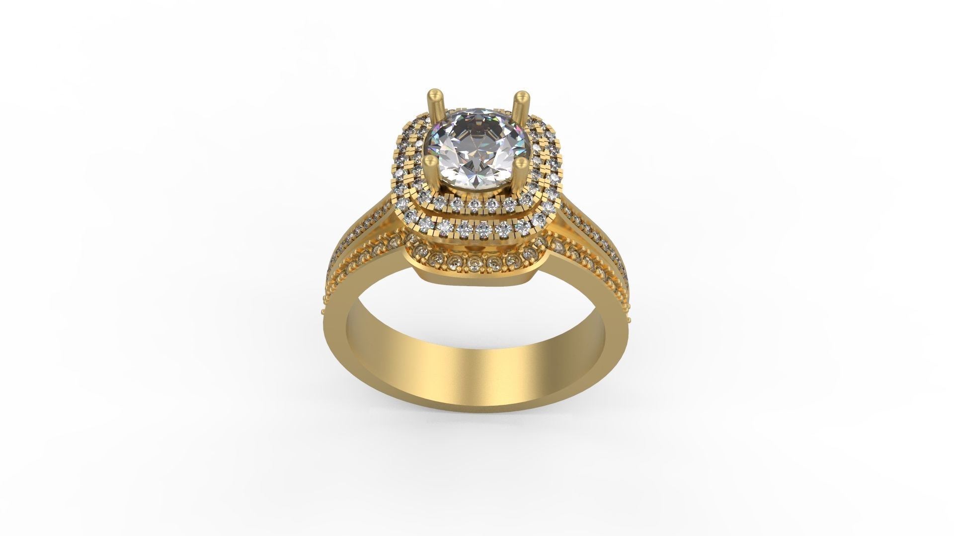 Woman Solitaire Ring 996 3D print model_3