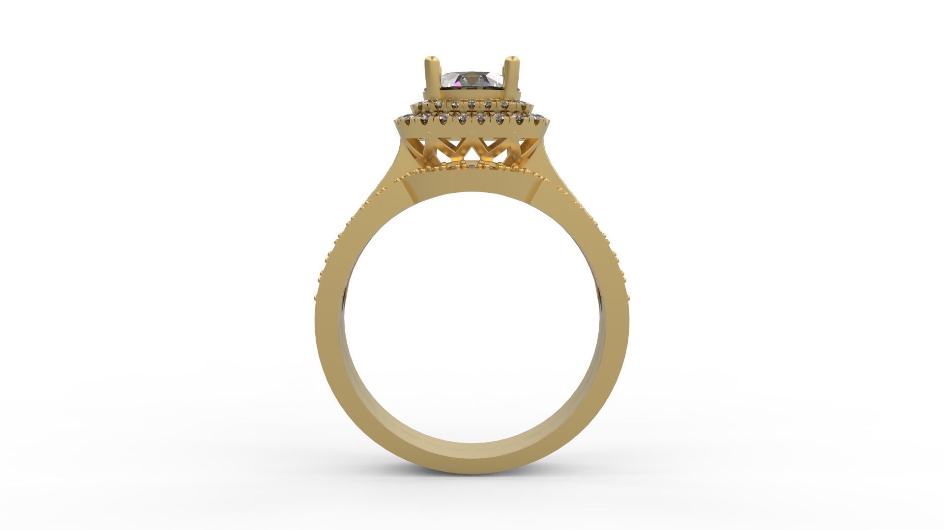 Woman Solitaire Ring 996 3D print model_1