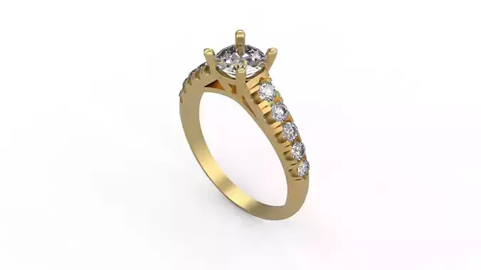 Woman Solitaire Ring 997 3D print model
