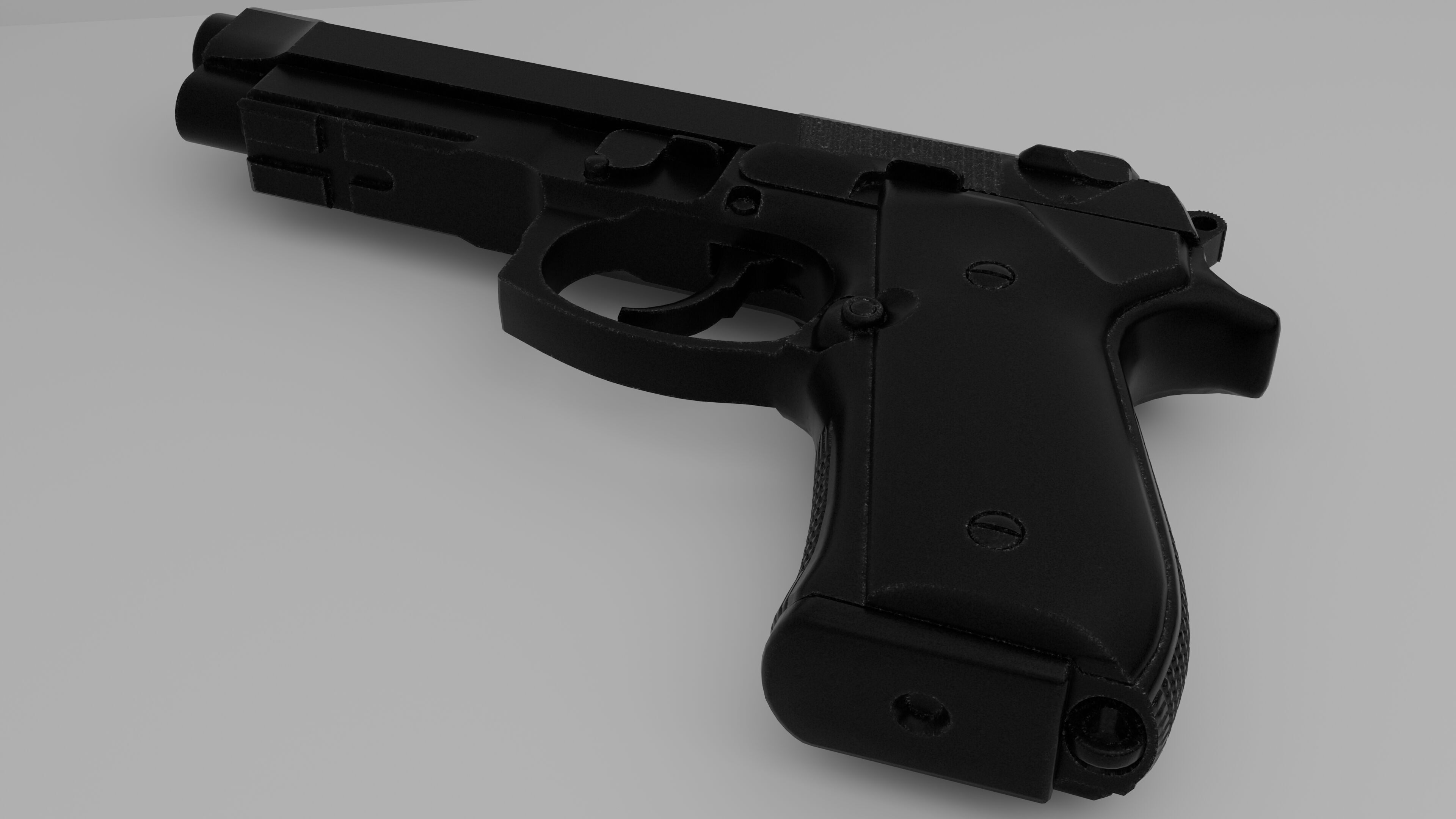 Beretta M9 Low-poly 3D model_3