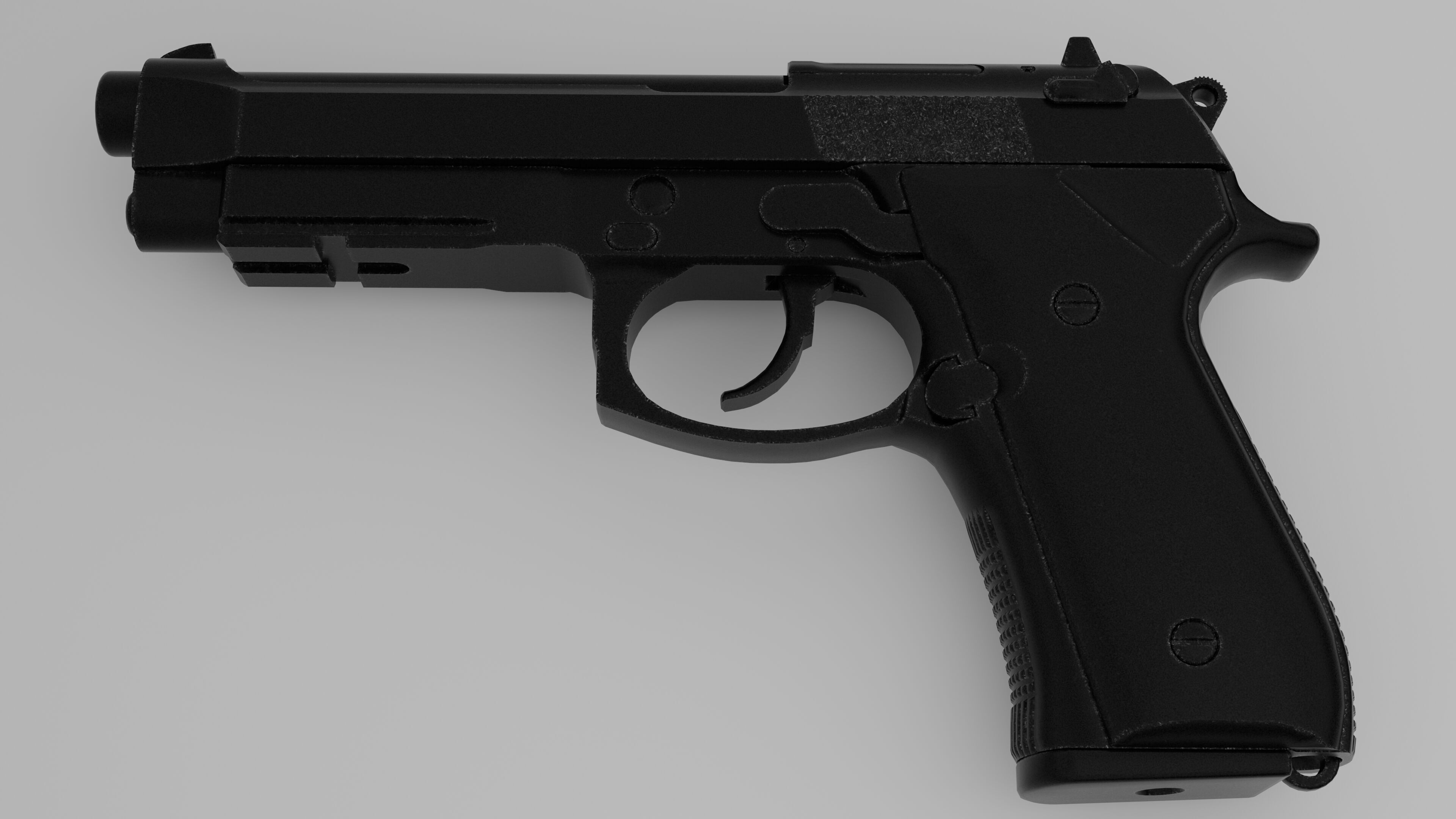Beretta M9 Low-poly 3D model_6