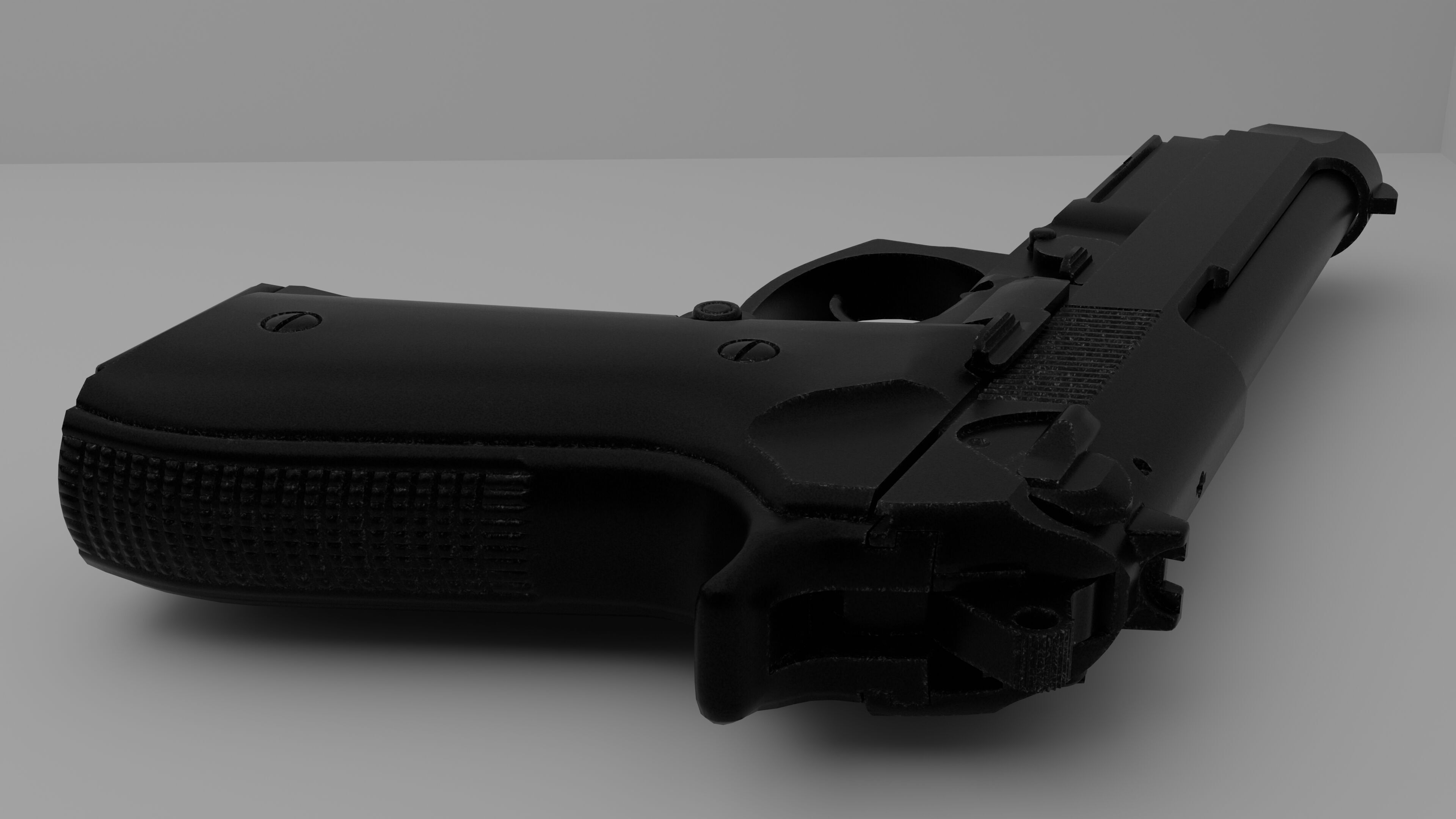 Beretta M9 Low-poly 3D model_2