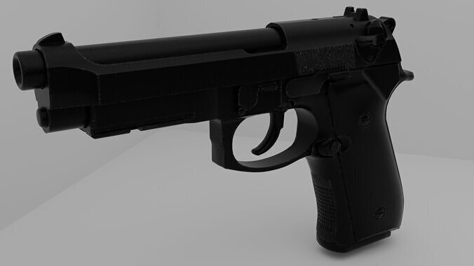Beretta M9 Low-poly 3D model