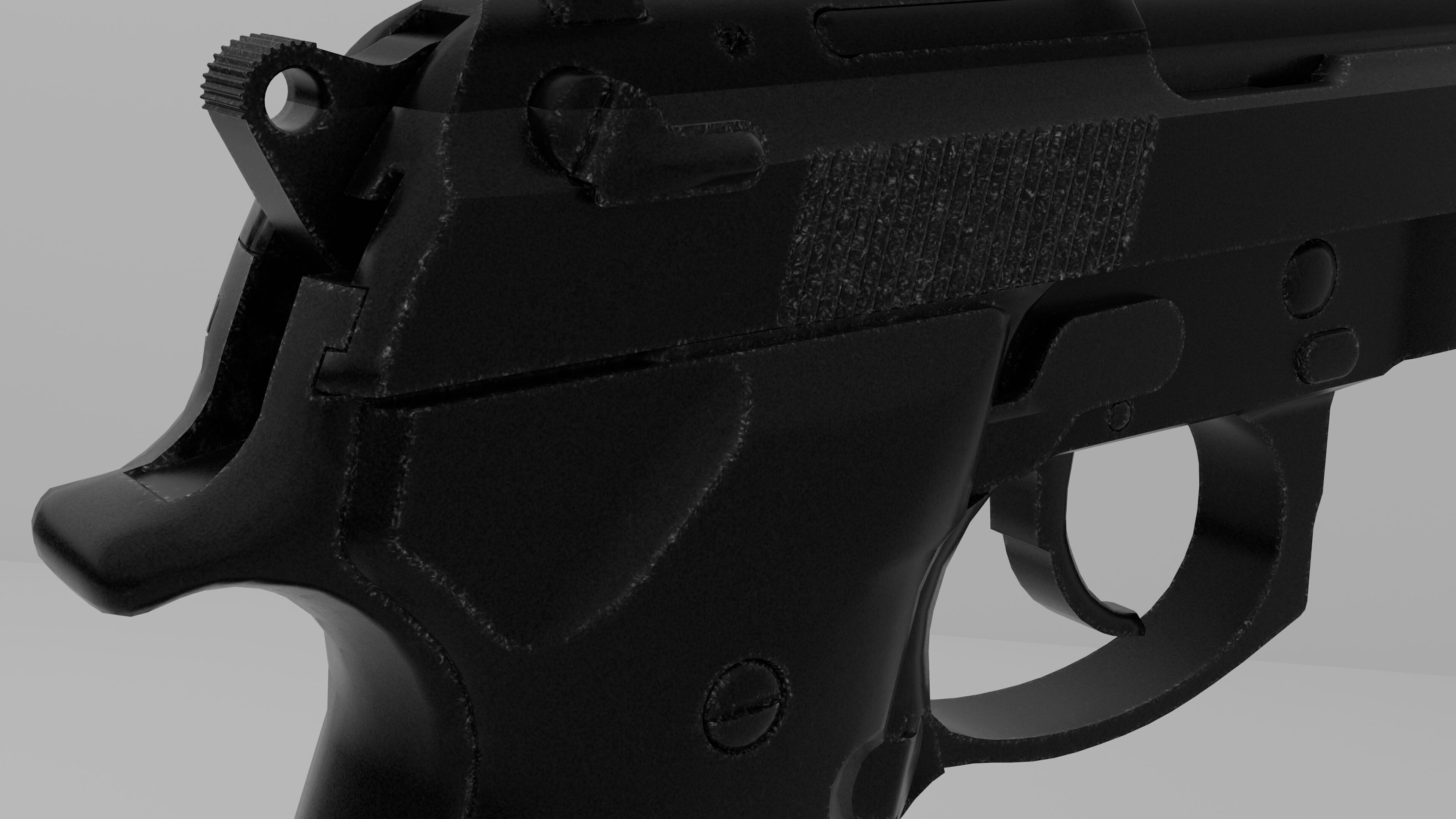 Beretta M9 Low-poly 3D model_8