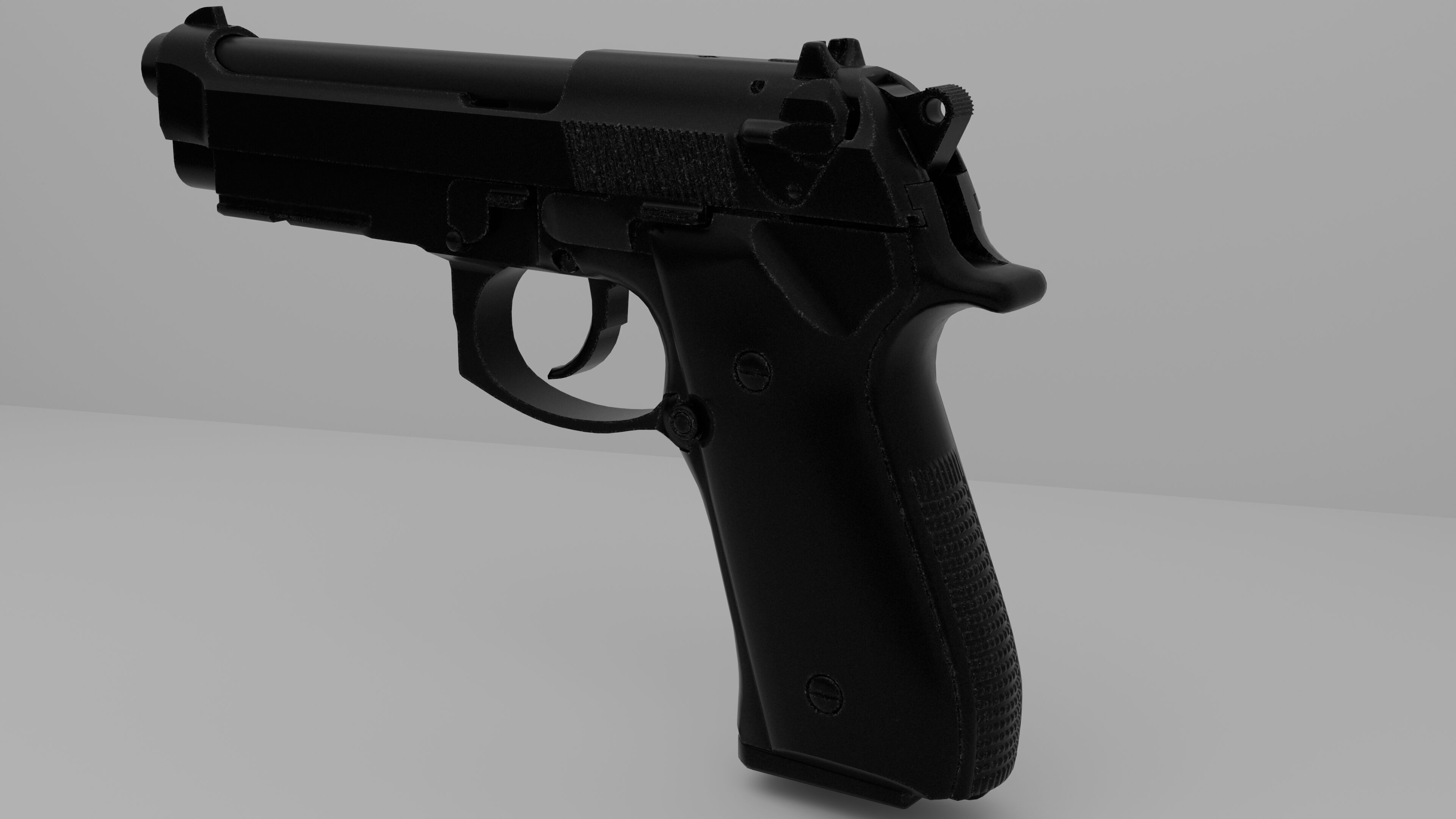 Beretta M9 Low-poly 3D model_1