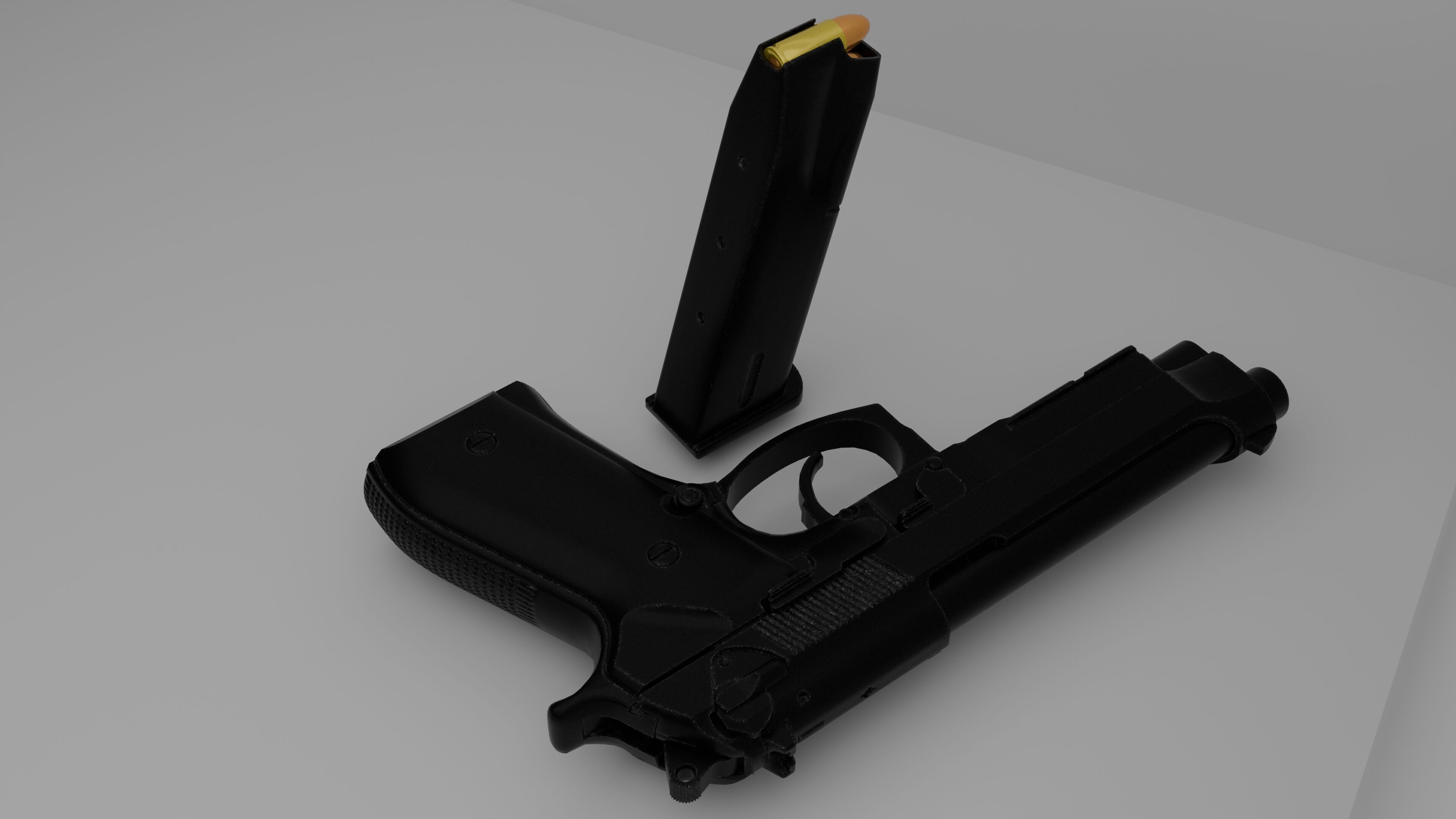 Beretta M9 Low-poly 3D model_4