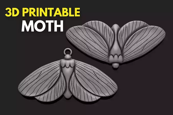 Moth Pendant - 3D Print - Jewelry 3D print model