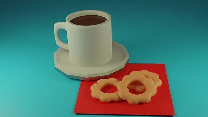  Cup and Cookie 3D model