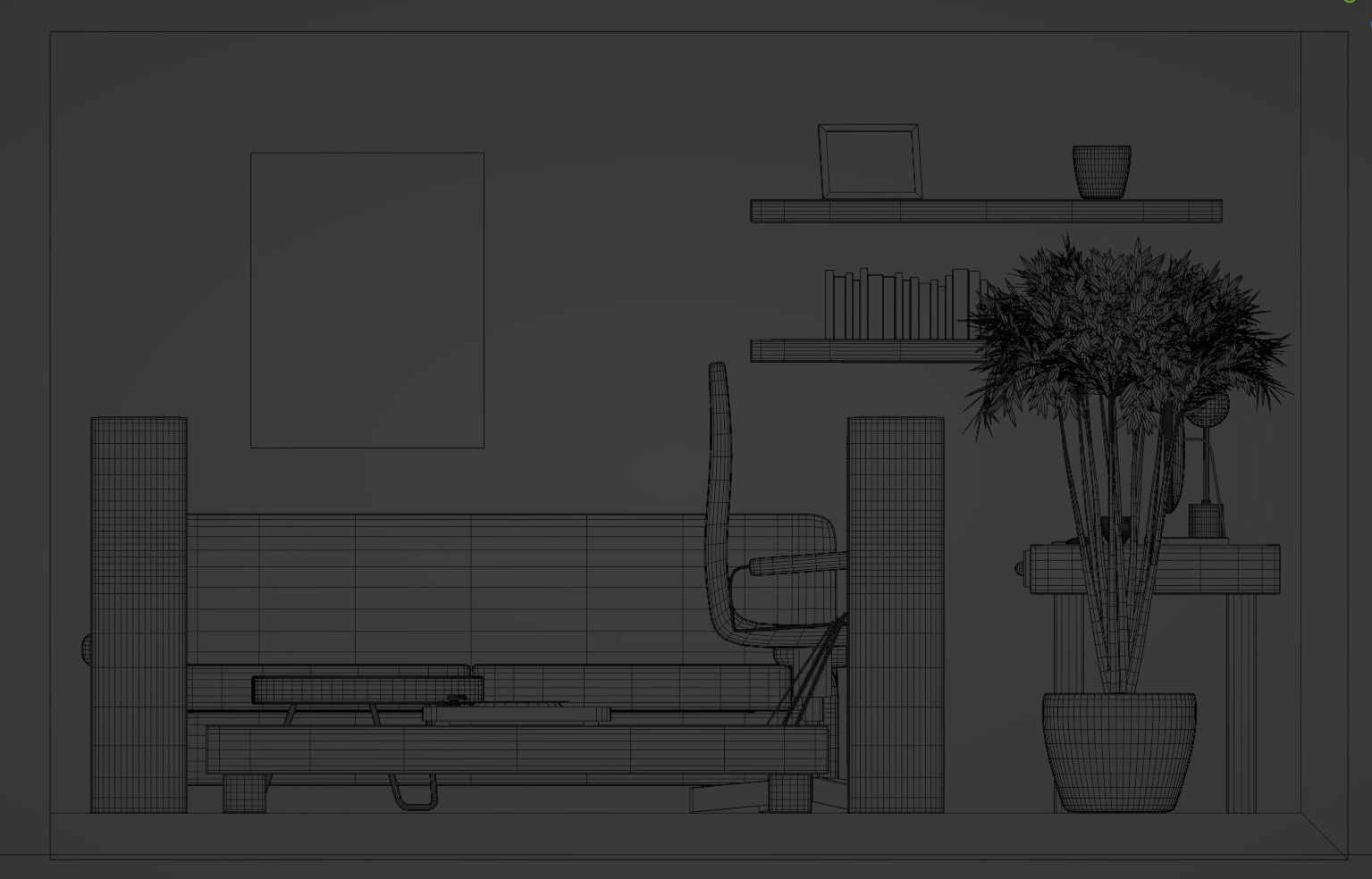 Isometric Study Room 3D model_6
