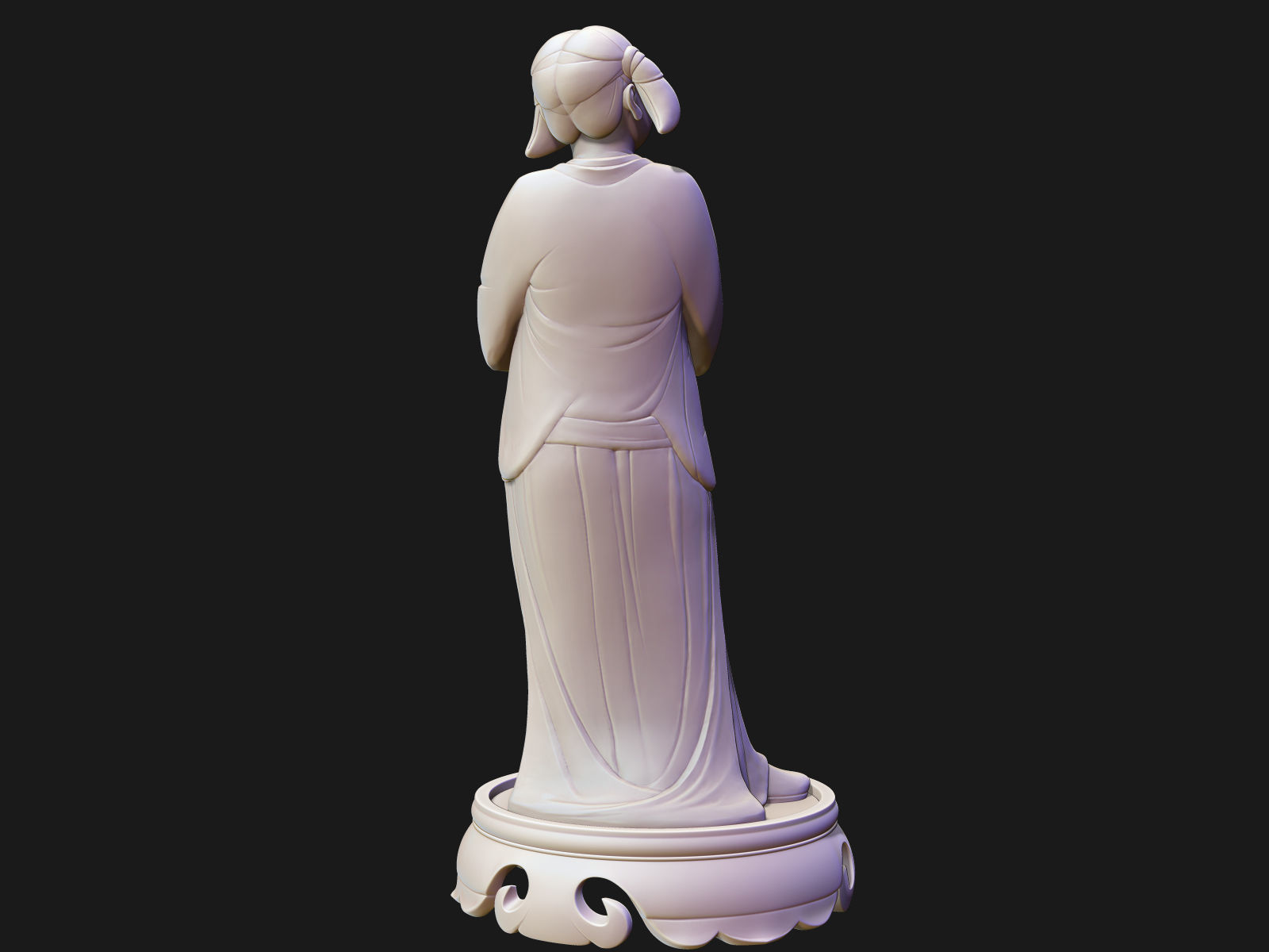 Chinese Tang Dynasty ladies pottery figurines sculpture  3D print model_10