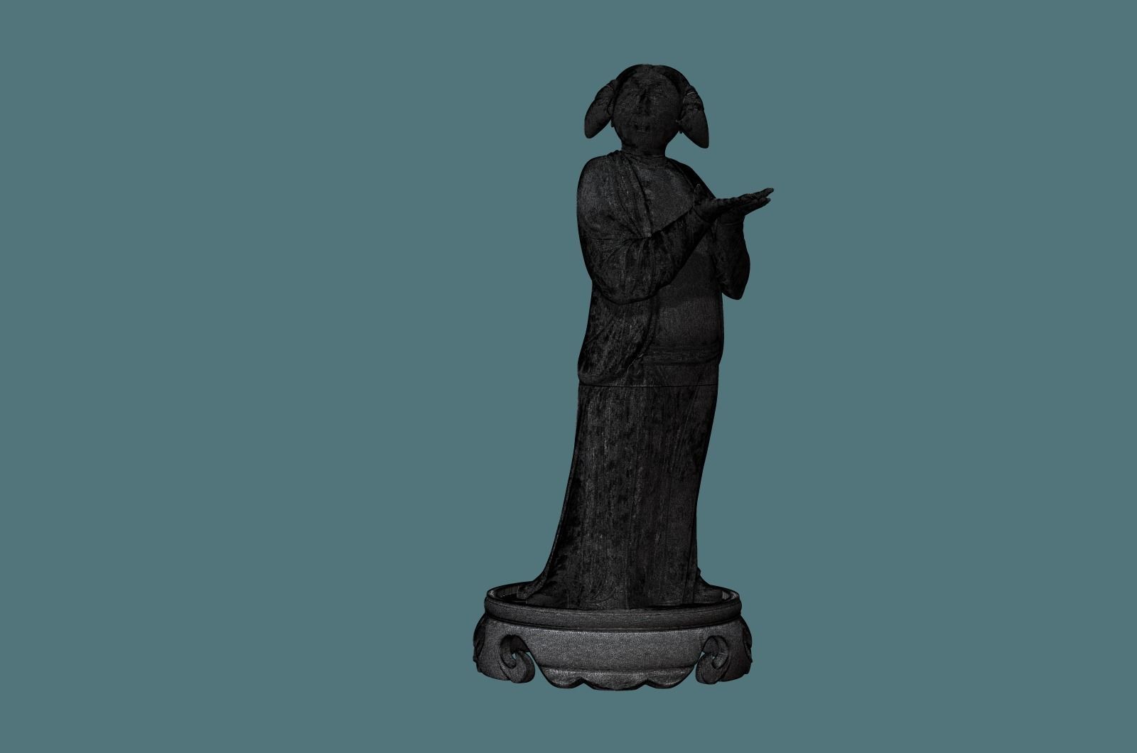 Chinese Tang Dynasty ladies pottery figurines sculpture  3D print model_24