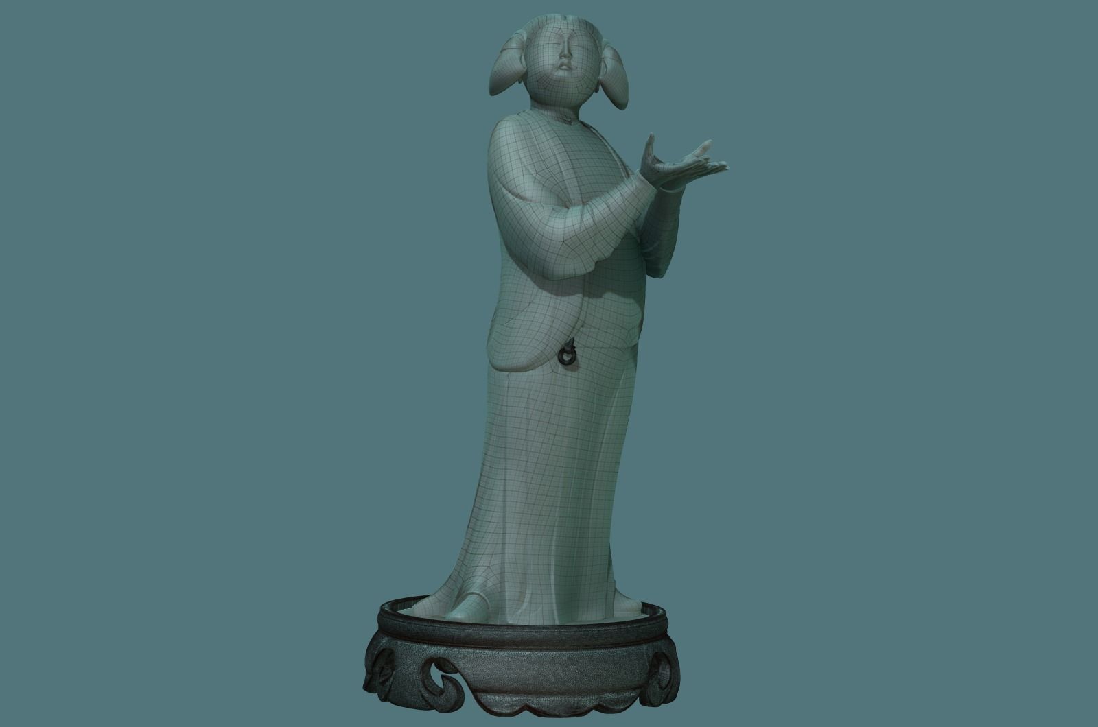 Chinese Tang Dynasty ladies pottery figurines sculpture  3D print model_30