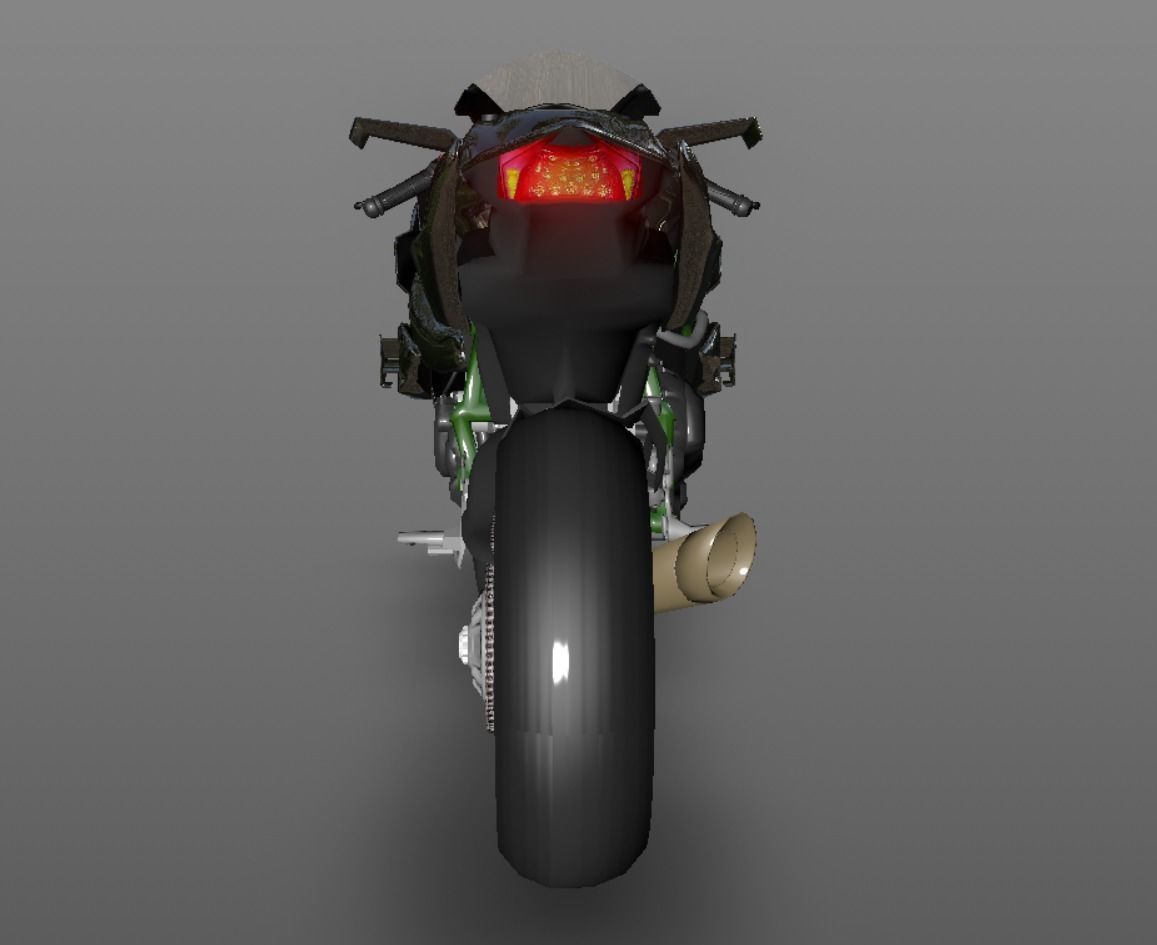 Kawasaki Ninja H2R 3D model Sporst Bikes Games Low-poly 3D model_8