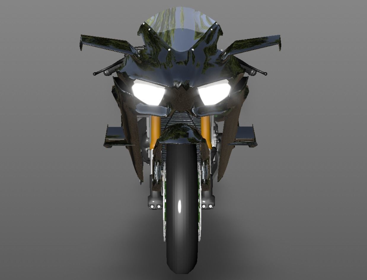 Kawasaki Ninja H2R 3D model Sporst Bikes Games Low-poly 3D model_5