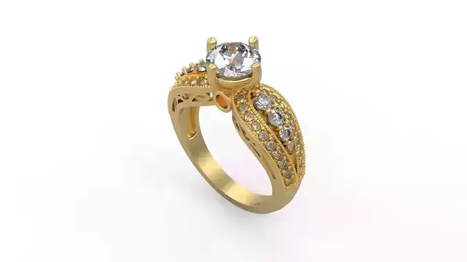 Woman Solitaire Ring 951