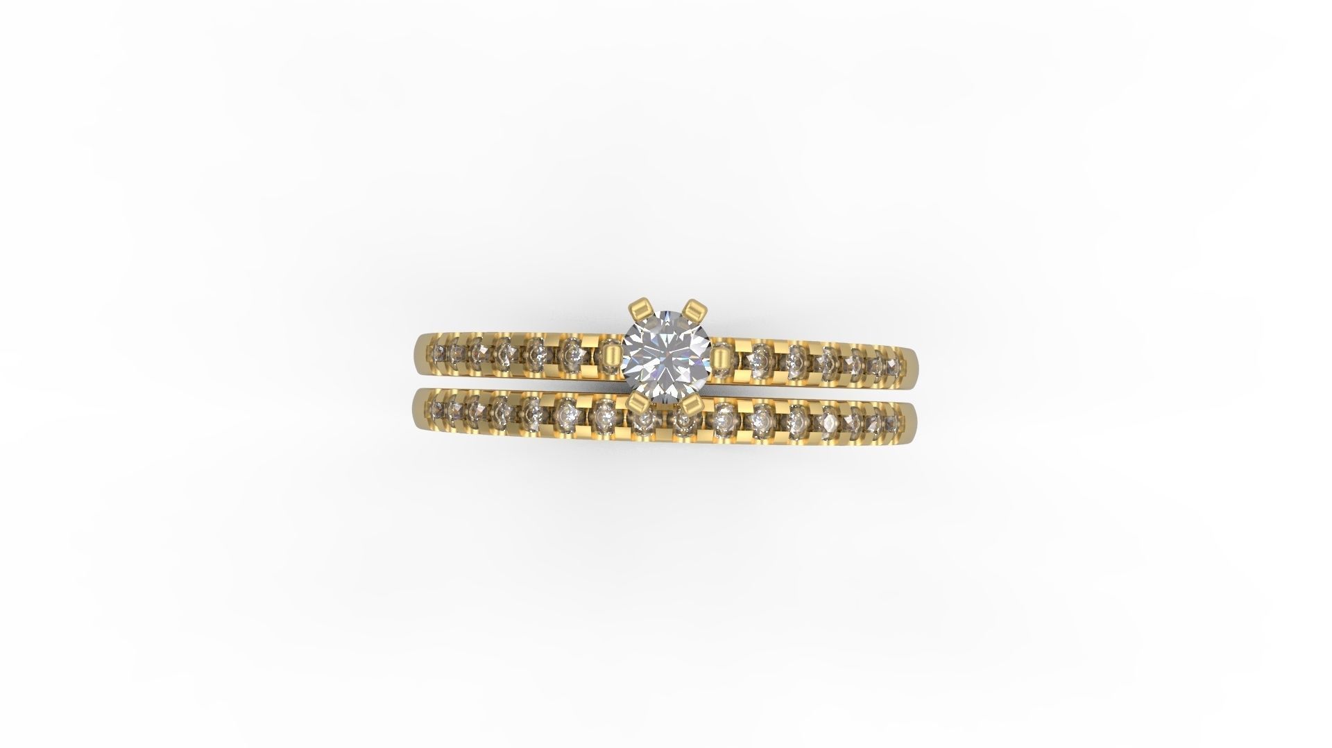 Woman Solitaire Ring 957 3D print model_4