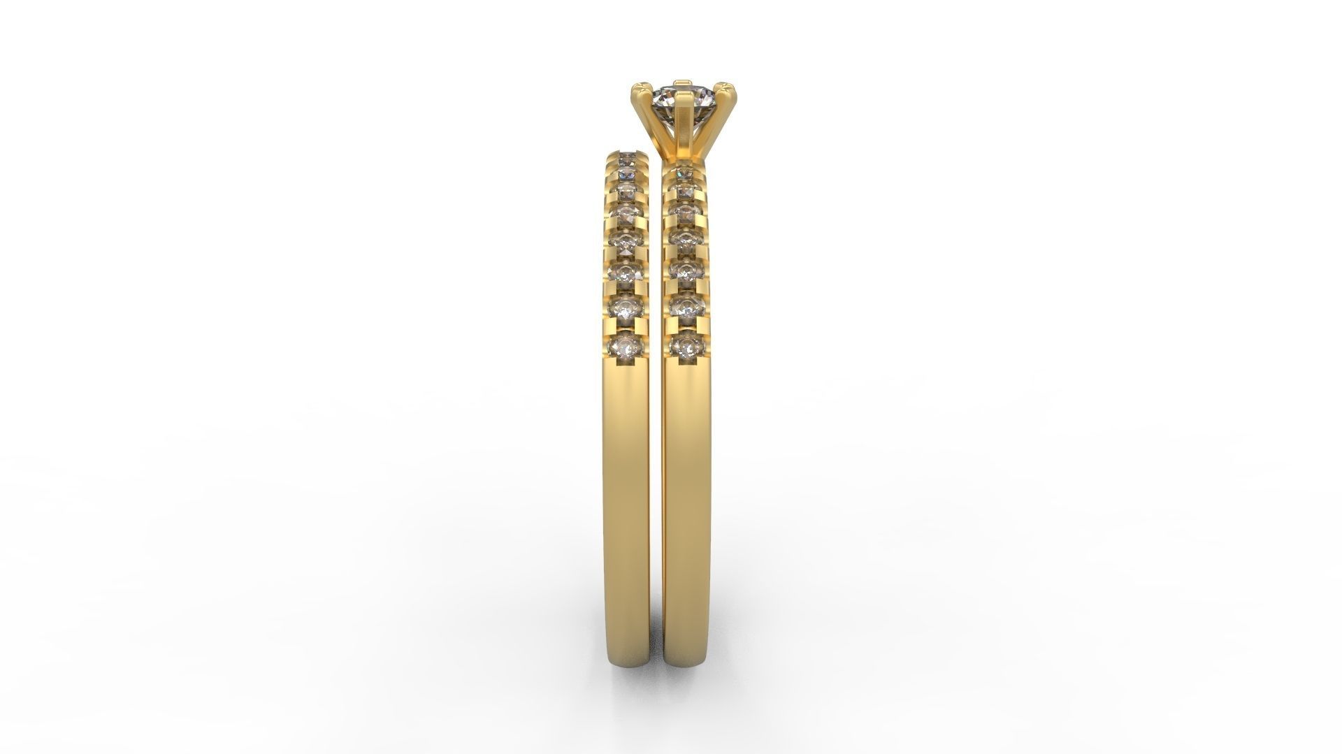 Woman Solitaire Ring 957 3D print model_2