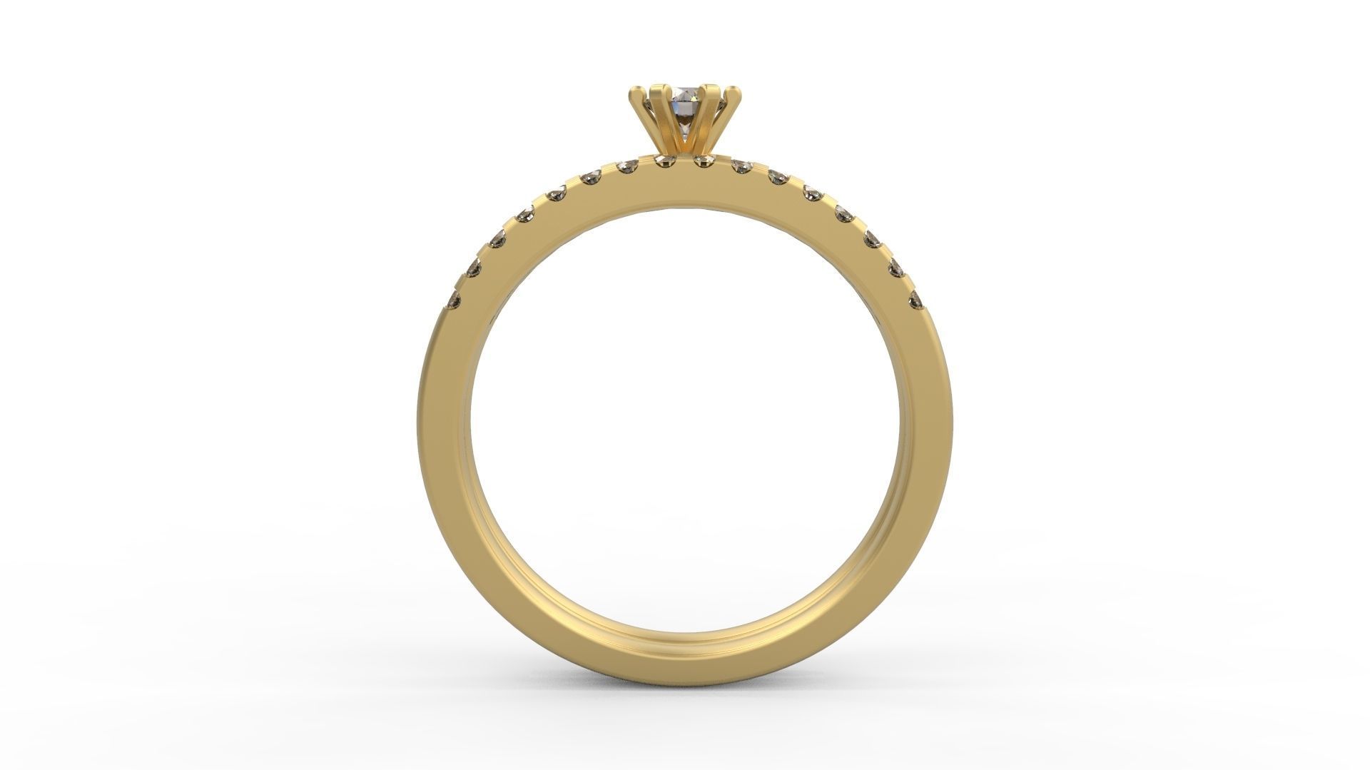 Woman Solitaire Ring 957 3D print model_1