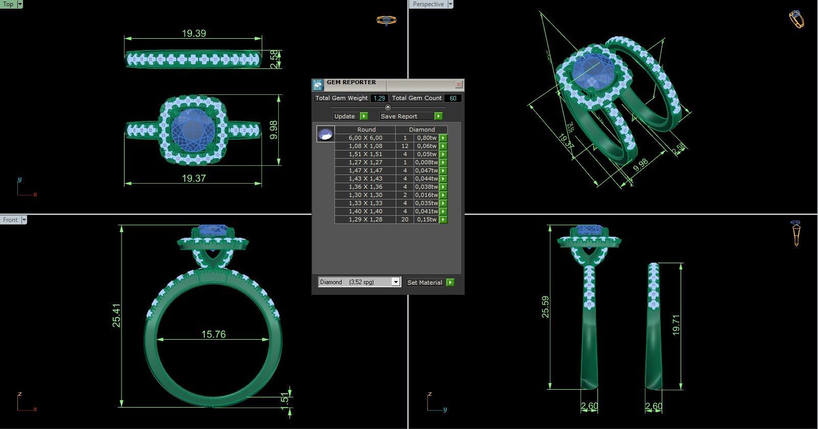 Woman Solitaire Ring 962 3D print model_9
