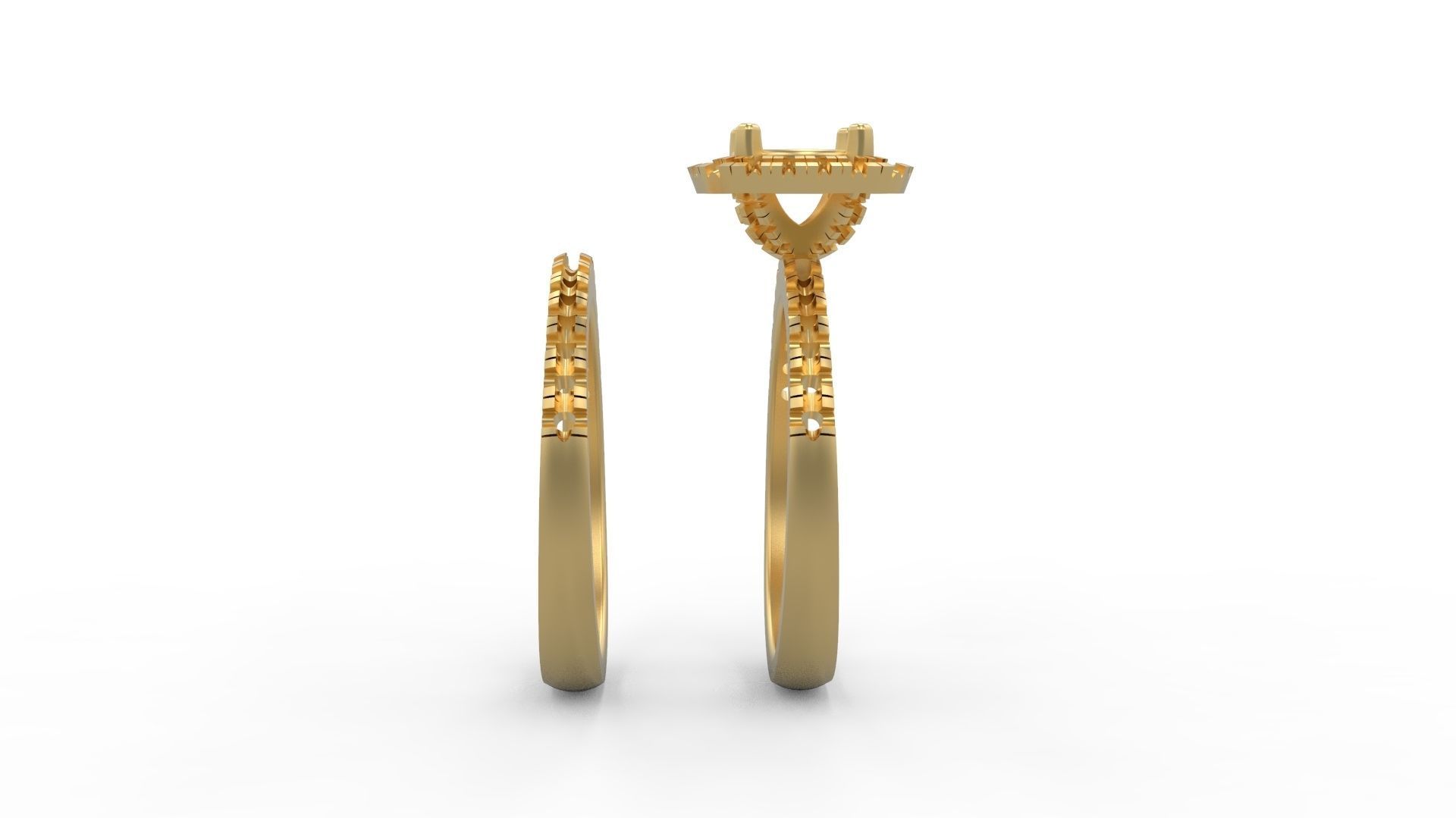 Woman Solitaire Ring 962 3D print model_2