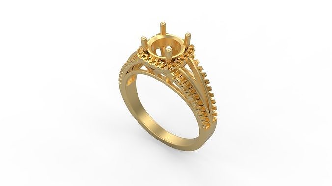 Woman Solitaire Ring 963 3D print model