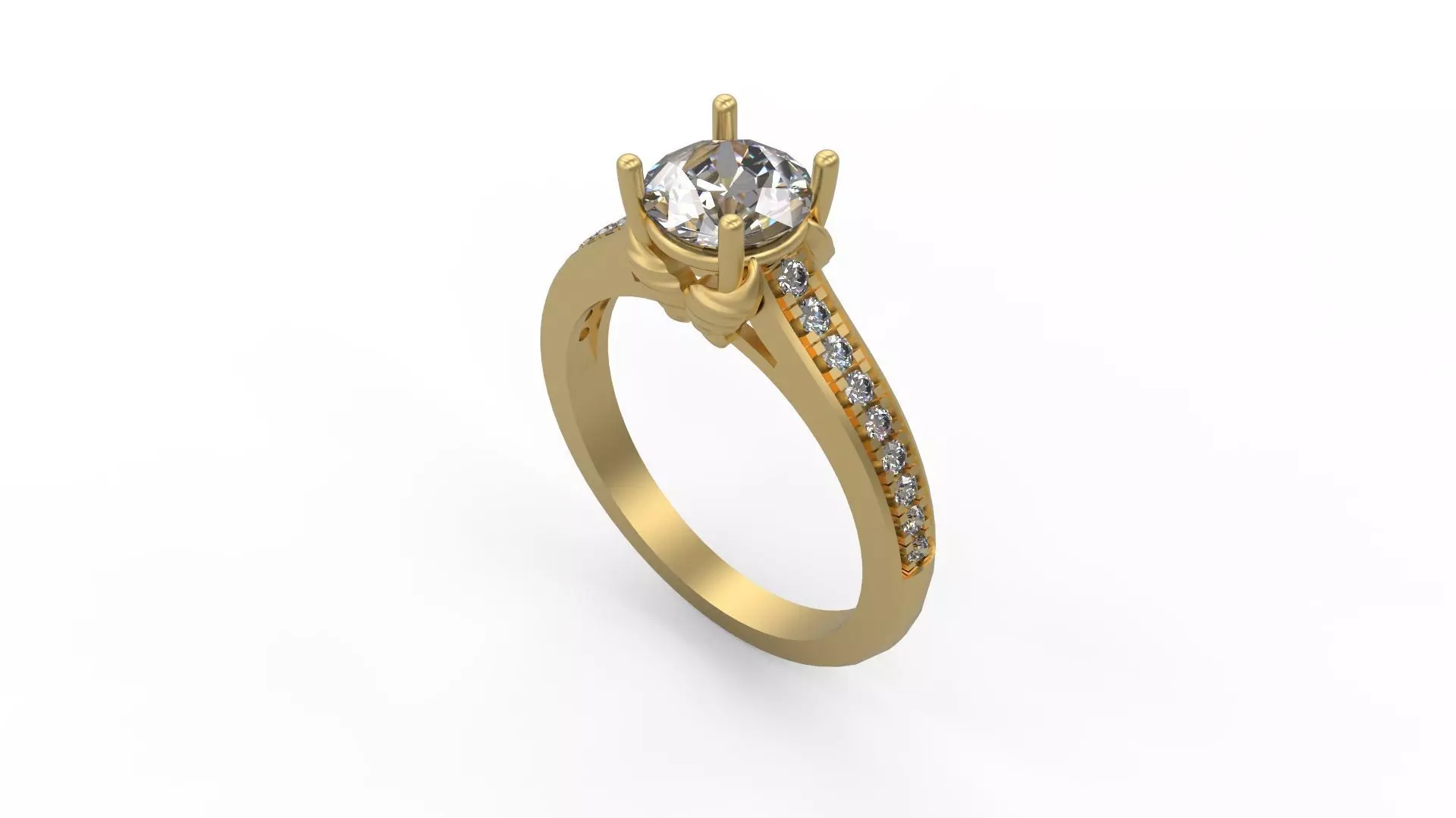 Woman Solitaire Ring 964 3D print model