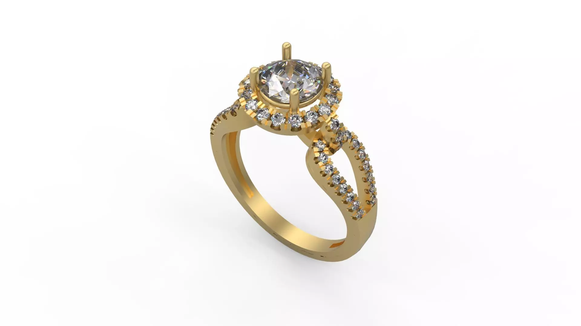 Woman Solitaire Ring 966 3D print model_0