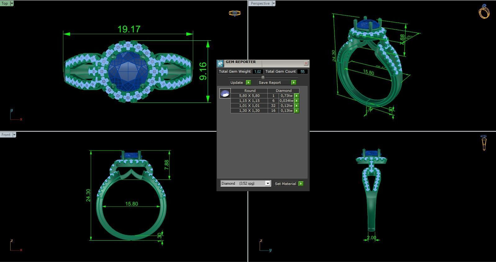 Woman Solitaire Ring 966 3D print model_9