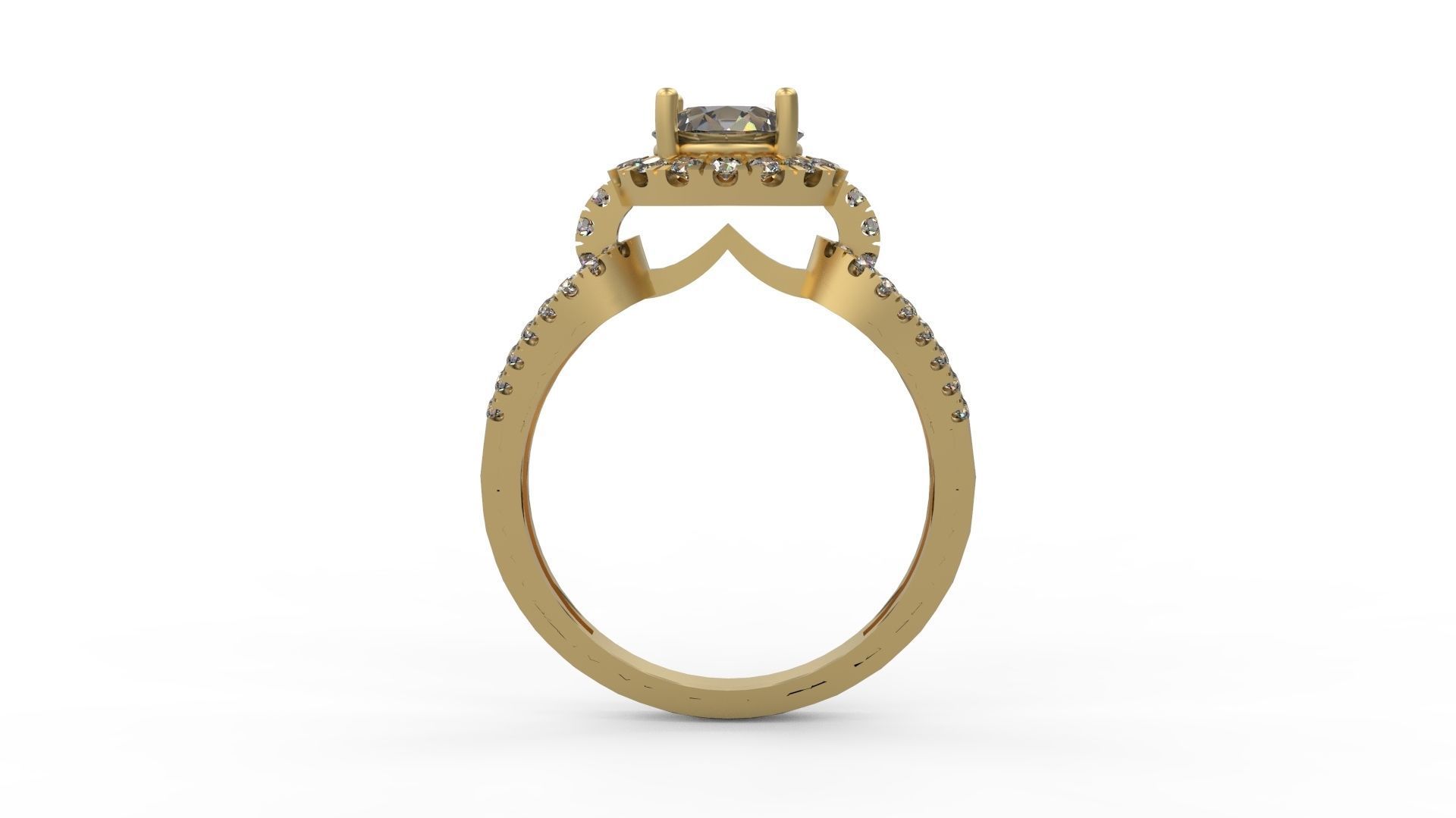 Woman Solitaire Ring 966 3D print model_1