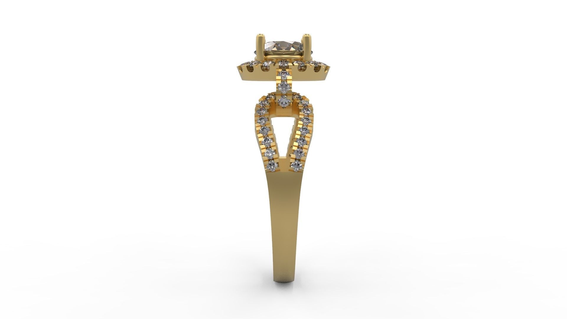 Woman Solitaire Ring 966 3D print model_2